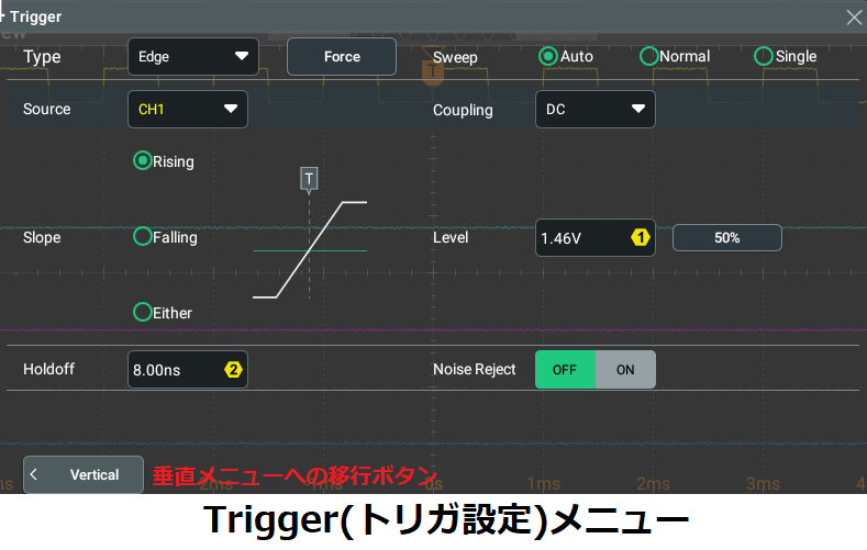 トリガメニュー