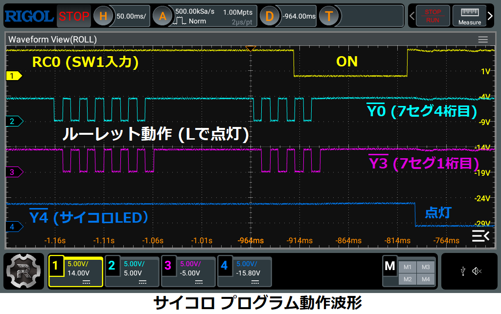 サイコロプログラム動作波形