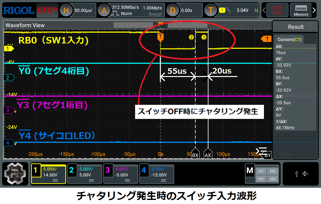 チャタリング波形