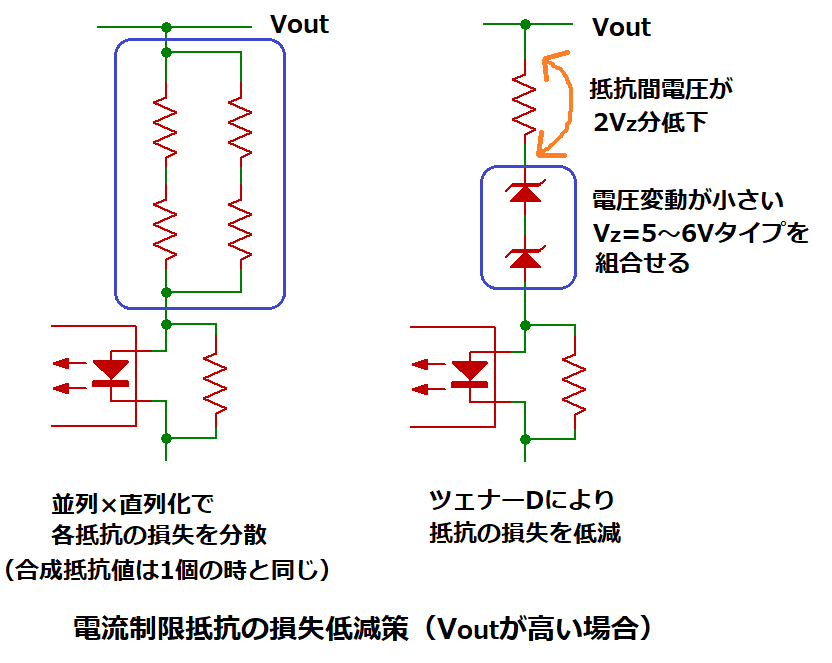 電流制限抵抗の損失低減策