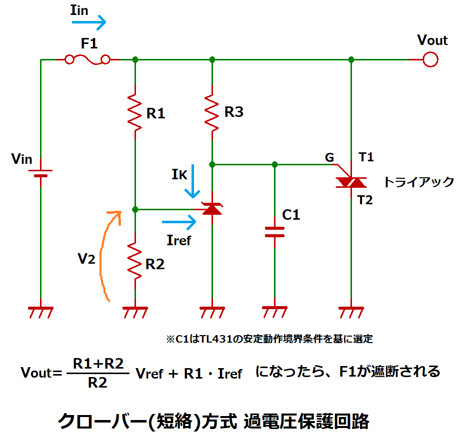 クローバー方式過電圧保護回路