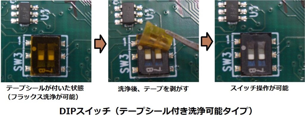 DIPスイッチ（テープシール付き洗浄可能タイプ）