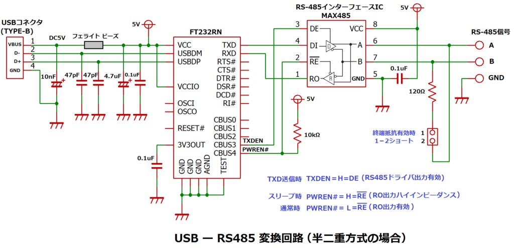 USB-RS485変換回路